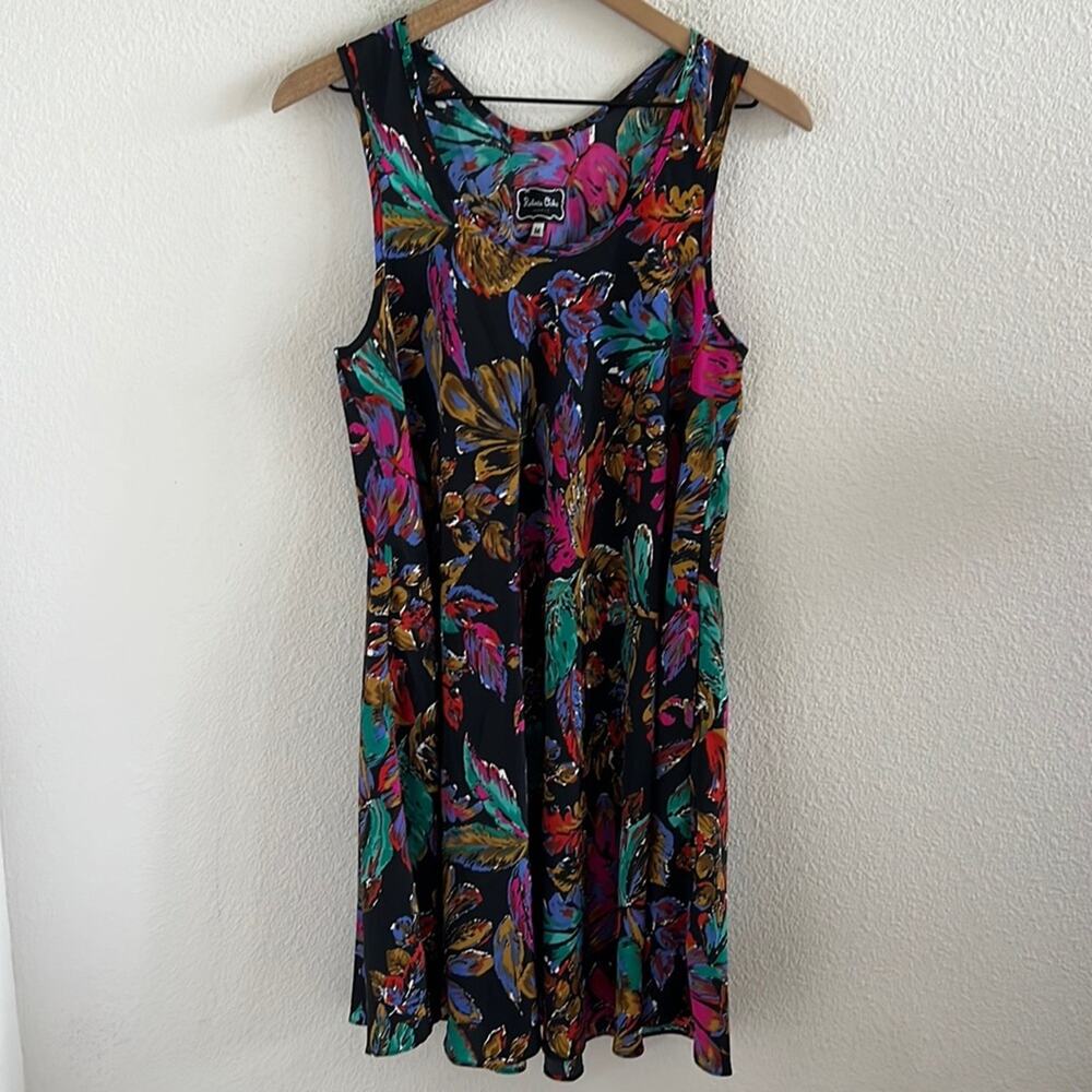Roberta Oaks Hawaii Art To Wear Aloha Floral Dress Made in Hawaii Medium